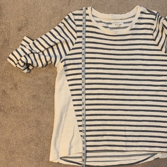 Per Se sport Cotton Long Sleeve Striped Top 1x - Picture 6 of 6